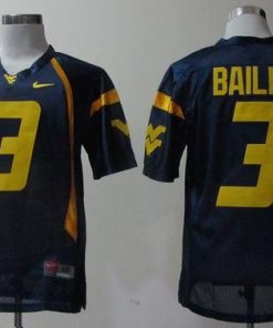 Mountaineers #3 Stedman Bailey Navy Blue Stitched NCAA Jersey