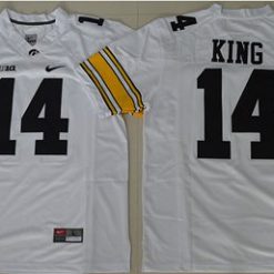 Hawkeyes #14 Desmond King White Stitched NCAA Jersey