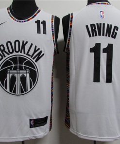 Men's Brooklyn Nets #11 Kyrie Irving White New City Edition Stitched Jersey