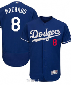 Men's Los Angeles Dodgers #8 Manny Machado Blue Flexbase Player Stitched MLB Jersey