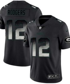 Men's Green Bay Packers #12 Aaron Rodgers Black 2019 Smoke Fashion Limited Stitched NFL Jersey