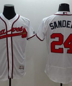 Braves #24 Deion Sanders White Flexbase Authentic Collection Stitched MLB Jersey
