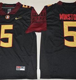 Seminoles #5 Jameis Winston Black Stitched NCAA Limited Jersey