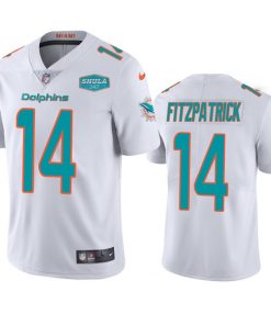 Men's Miami Dolphins #14 Ryan Fitzpatrick White With 347 Shula Patch 2020 Vapor Untouchable Limited Stitched NFL Jersey