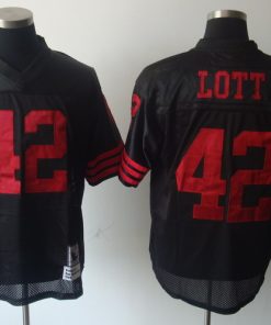Mitchell and Ness 49ers #42 Ronnie Lott Black Stitched NFL Jersey