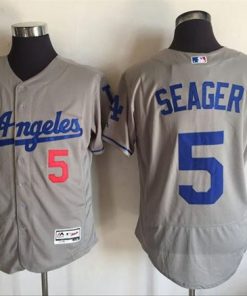 Dodgers #5 Corey Seager Grey Flexbase Authentic Collection Road Stitched MLB Jersey