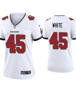 Women's Tampa Bay Buccaneers #45 Devin White 2020 White Stitched Jersey(Run Small)