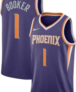 Men's Phoenix Suns #1 Devin Booker Purple Stitched NBA Jersey