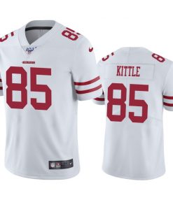 Men's San Francisco 49ers #85 George Kittle White 2019 100th season Vapor Untouchable Limited Stitched NFL Jersey