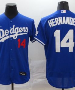 Men's Los Angeles Dodgers #14 Kik¨¦ Hern¨¢ndez Blue Flex Base Stitched MLB Jersey