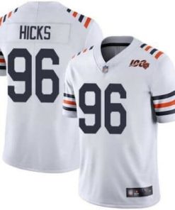 Men's Chicago Bears #96 Akiem Hicks White 2019 100th Season Limited Stitched NFL Jersey