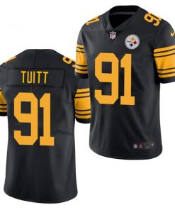 Men's Pittsburgh Steelers #91 Stephon Tuitt Black Color Rush Limited Stitched NFL Jersey
