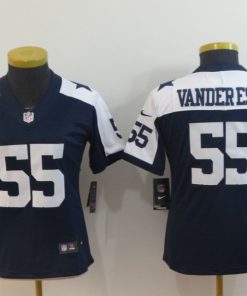 Women's Dallas Cowboys #55 Leighton Vander Esch Navy Thanksgiving Vapor Untouchable Limited Stitched NFL Jersey