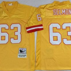 Mitchell And Ness Buccaneers #63 Lee Roy Selmon Gold Throwback Stitched NFL Jersey