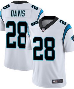 Men's Carolina Panthers #28 Mike Davis White Vapor Untouchable Limited Stitched NFL Jersey