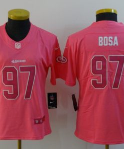 Women's NFL San Francisco 49ers #97 Nick Bosa Pink Vapor Untouchable Limited Stitched Jersey(Run Small)
