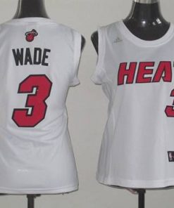 Heat #3 Dwyane Wade White Women Fashion Stitched NBA Jersey
