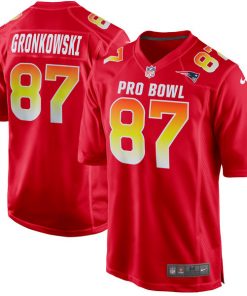 Men's AFC Rob Gronkowski Red 2018 Pro Bowl Game Jersey