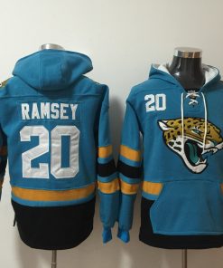 Men's Jacksonville Jaguars #20 Jalen Ramsey Teal All Stitched NFL Hooded Sweatshirt
