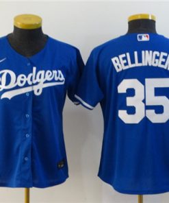 Women's Los Angeles Dodgers #35 Cody Bellinger Blue Cool Base Stitched MLB Jersey(Run Small)