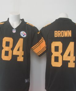 Men's Nike Steelers #84 Antonio Brown Black Limited Rush Stitched NFL Jersey