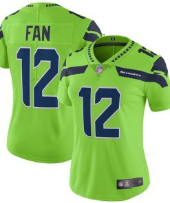 Women's Seahawks #12 Fan Green Vapor Untouchable Limited Stitched NFL Jersey