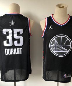 Men's Golden State Warriors #35 Kevin Durant Black 2019 All Star Stitched NBA Jersey