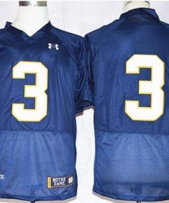 Fighting Irish #3 Joe Montana Navy Blue Shamrock Series Stitched NCAA Jersey