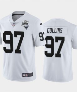 Men's Oakland Raiders White #97 Maliek Collins 2020 Inaugural Season Vapor Limited Stitched NFL Jersey