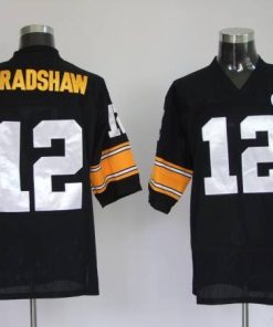 Mitchell & Ness Steelers #12 Terry Bradshaw Black Stitched Throwback NFL Jersey