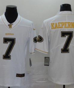 Men's San Francisco 49ers #7 Colin Kaepernick White Golden Edition Stitched Jersey