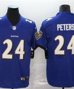 Men's Baltimore Ravens #24 Marcus Peters Purple Vapor Untouchable NFL Jersey