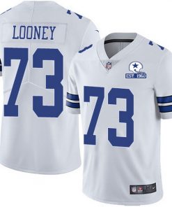 Men's Dallas Cowboys #73 Joe Looney White With Est 1960 Patch Limited Stitched NFL Jersey
