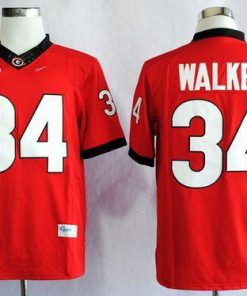 Bulldogs #34 Herschel Walker Red SEC Patch Stitched NCAA Jersey