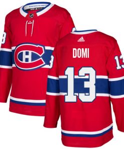 Men's Adidas Montreal Canadiens #13 Max Domi Red Stitched NHL Jersey