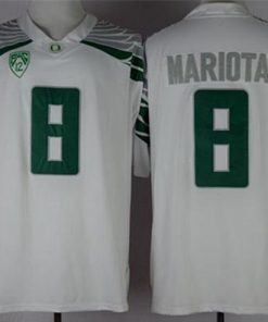 Ducks #8 Marcus Mariota White Mach Speed Limited Stitched NCAA Jersey