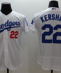 Dodgers #22 Clayton Kershaw White Flexbase Authentic Collection Stitched MLB Jersey