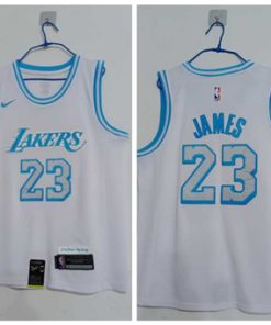 Lakers 23 Lebron James White 2020-21 City Edition Nike Swingman Jersey
