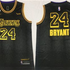 Lakers 24 Kobe Bryant Black 2 Heart Gigi Patch Mamba Nike Swingman Jersey