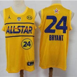 Men's 2021 All-Star #24 Kobe Bryant Yellow Western Conference Stitched NBA Jersey