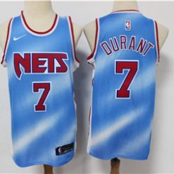 Men's Brooklyn Nets White #7 Kevin Durant Blue Stitched NBA Jersey