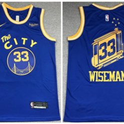 Men's Golden State Warriors #33 James Wiseman 2020-2021 Dri-FIT Hardwood Classic Blue