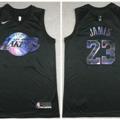 Men's Los Angeles Lakers #23 LeBron James Black Crucial Catch Stitched NBA Jersey