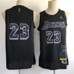 Men's Los Angeles Lakers #23 LeBron James Black Stitched NBA Jersey