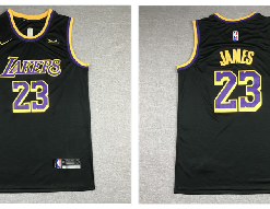 Men's Los Angeles Lakers #23 LeBron James Black Stitched NBA Jerseys