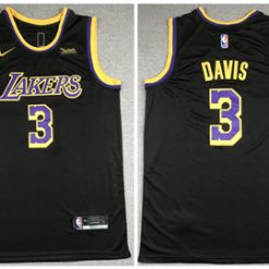 Men's Los Angeles Lakers #3 Anthony Davis Black Stitched NBA Jersey