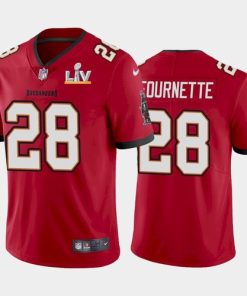 Men's Tampa Bay Buccaneers #28 Leonard Fournette Red 2021 Super Bowl LV Limited Stitched NFL Jersey