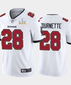Men's Tampa Bay Buccaneers #28 Leonard Fournette White 2021 Super Bowl LV Limited Stitched NFL Jersey