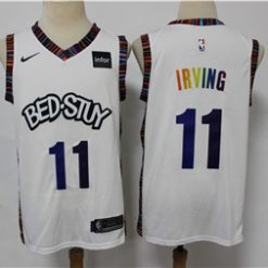 Nets 11 Kyrie Irving White 2020 City Edition Gradient Font Nike Swingman Jersey