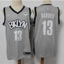 Nets 13 James Harden Gray 2021 Swingman Jersey